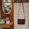 vintage leather brown burgundy shoulder bag
