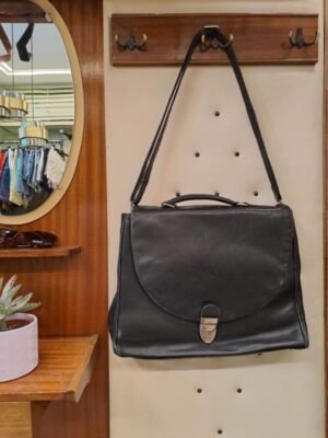 Alternative view of vintage leather black briefcase bag