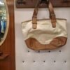 vintage Bogner hand bag with leather details