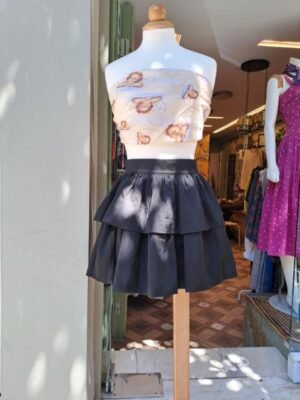 vintage black mini frilled skirt