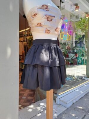 Alternative view of vintage black mini frilled skirt