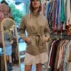 vintage belted light olive leather jacket