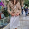 vintage belted beige suede jacket/blazer