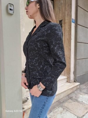 Alternative view of vintage black & grey floral blazer