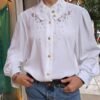 vintage white stitchworked shirt