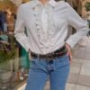 vintage white shirt with flill in the front part