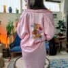 vintage reversible satin pink kimono