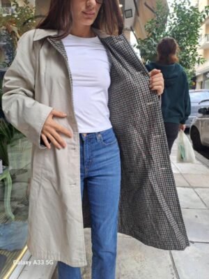 vintage reversible grey/beige trench coat