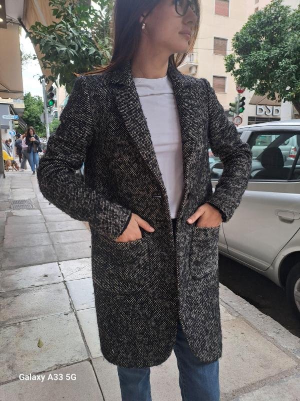 vintage Liu Jo long tweed coat - Image 2