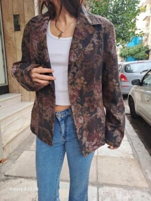 vintage floral tapestry blazer
