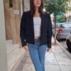 vintage dark blue cropped blazer