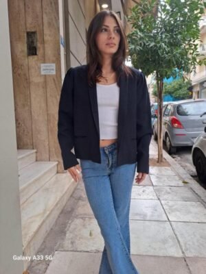 vintage dark blue cropped blazer