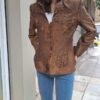 vintage bronze baroque style patterned blazer with structured shoulders and tailored fit