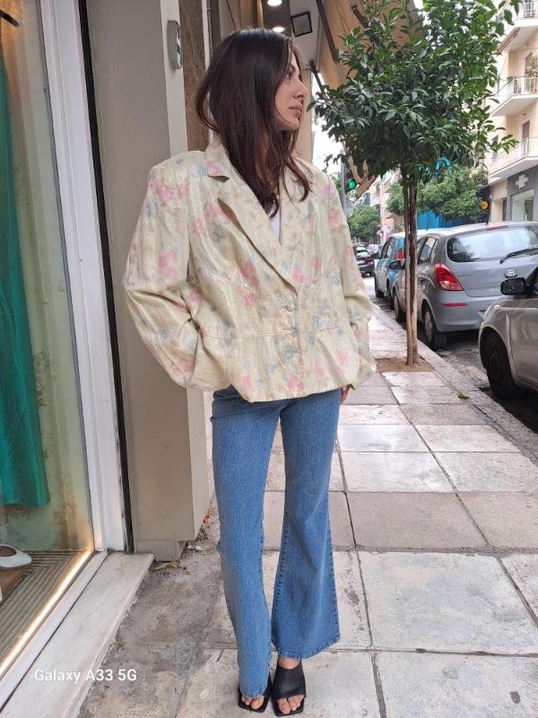 vintage glitterish pastel patterned blazer - Image 3
