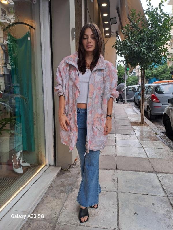 vintage oversized abstract pastel patterned windbreaker - Image 4