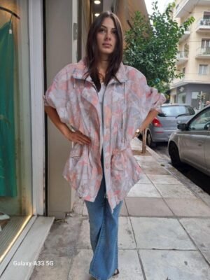 vintage oversized abstract pastel patterned windbreaker