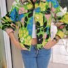 vintage floral graphic puff sleeves jacket