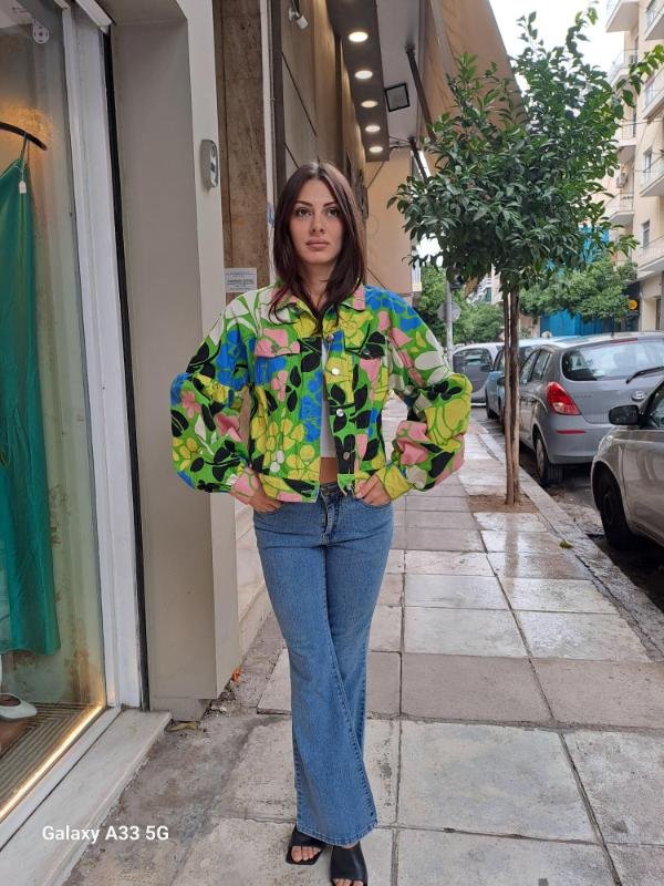 vintage organic cotton Stine Goya floral graphic puff sleeves jacket - Image 4