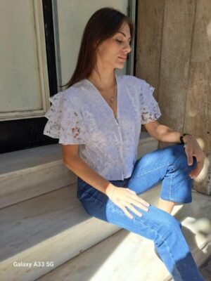 vintage white lace ruffle shirt