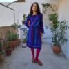 80's vintage colorful stripped midi dress