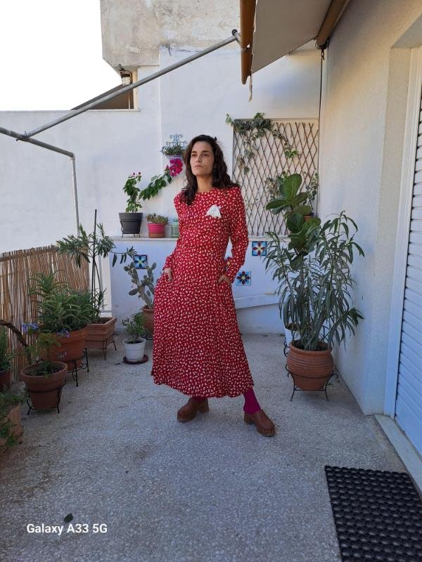vintage fuschia printed maxi dress - Image 3
