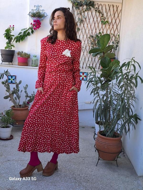 vintage fuschia printed maxi dress - Image 4
