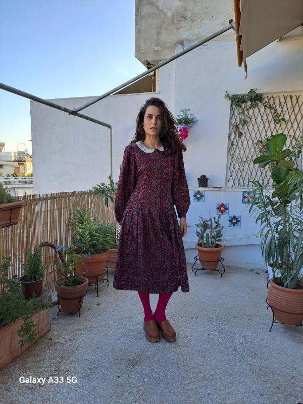 vintage Laura Ashley floral midi dress with lace colar - Image 3