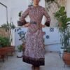 vintage tie dye maxi brown & pink dress