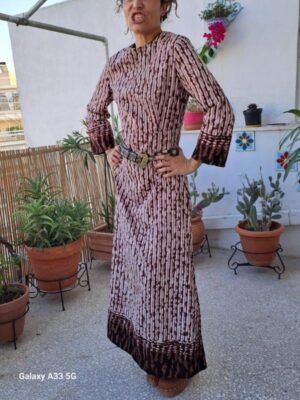 Alternative view of vintage tie dye maxi brown & pink dress