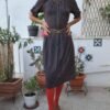 70's stripped knit dress with belt