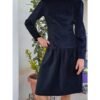 vintage black velvet drop waisted dress