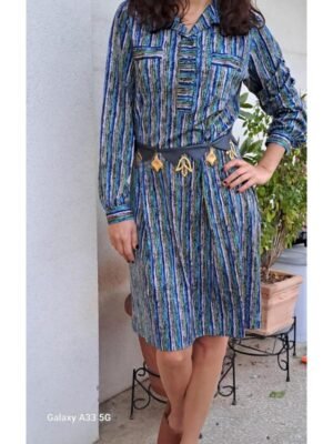70's vintage multicolor stripped dress