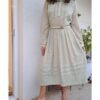 vintage mint midi dress with subtle pleated details