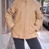 vintage beige leather jacket