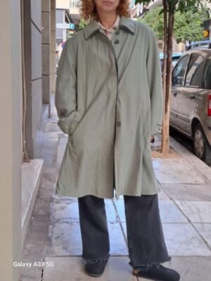 vintage trench coat in mint green