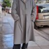 vintage grey long trench coat