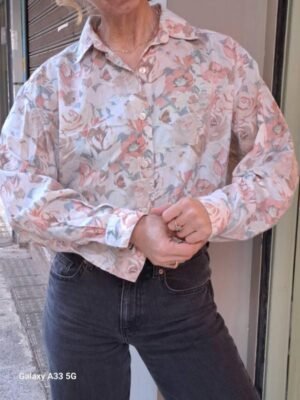 vintage Sisley pastel floral shirt