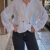 vintage white lace trim shirt