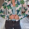 vintage floral & butterfly print shirt