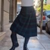 vintage blue & green wool plaid wrap skirt