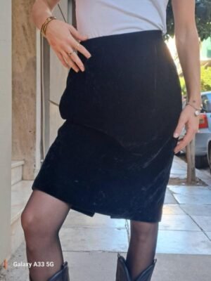 vintage black velvet skirt