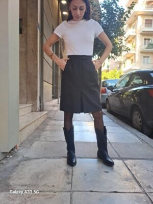 vintage wool grey skirt