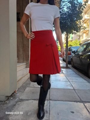 vintage red wool mini skirt