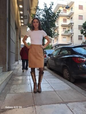 vintage camel suede skirt