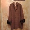 vintage brown check coat with fax fur cuffs