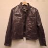 vintage aubergine biker jacket
