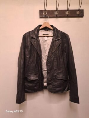 vintage classic black leather blazer