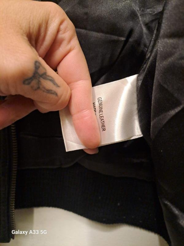 vintage black leather jacket with hoodie - Image 5