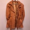 vintage leather caramel brown parka jacket with belt