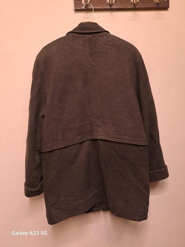 vintage suede off-black oversize parka jacket - Image 3